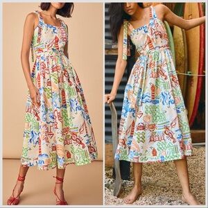 HUNTER BELL quincy dress in surfside Nantucket Cape Cod Sundress Seashell Sz 0